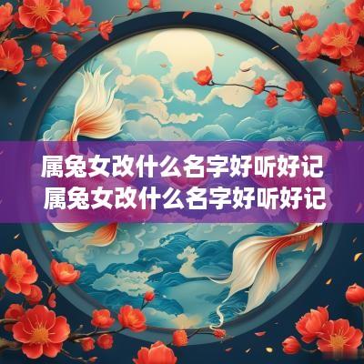 属兔女改什么名字好听好记 属兔女改什么名字好听好记的