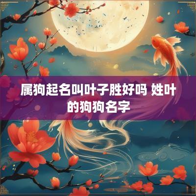 属狗起名叫叶子胜好吗 姓叶的狗狗名字