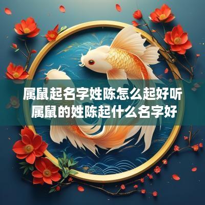 属鼠起名字姓陈怎么起好听 属鼠的姓陈起什么名字好