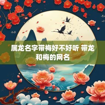 属龙名字带梅好不好听 带龙和梅的网名