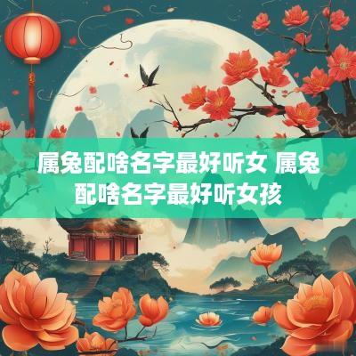 属兔配啥名字最好听女 属兔配啥名字最好听女孩