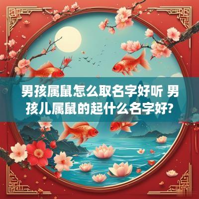 男孩属鼠怎么取名字好听 男孩儿属鼠的起什么名字好?