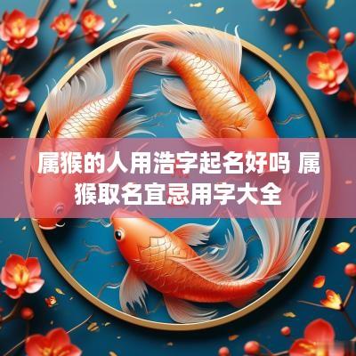 属猴的人用浩字起名好吗 属猴取名宜忌用字大全