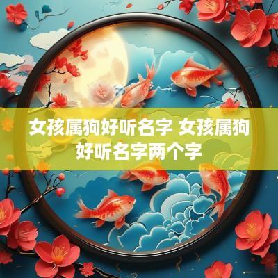女孩属狗好听名字 女孩属狗好听名字两个字