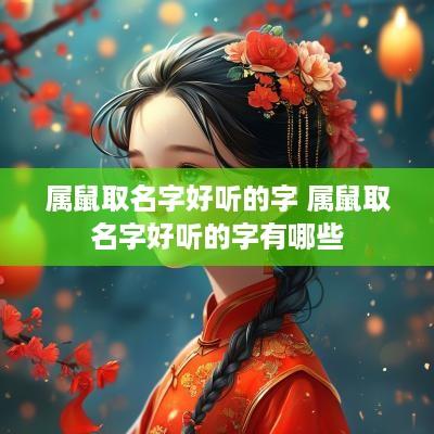 属鼠取名字好听的字 属鼠取名字好听的字有哪些