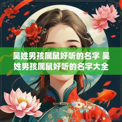 吴姓男孩属鼠好听的名字 吴姓男孩属鼠好听的名字大全 吴姓男孩属鼠好听的名字 吴姓男孩属鼠好听的名字大全