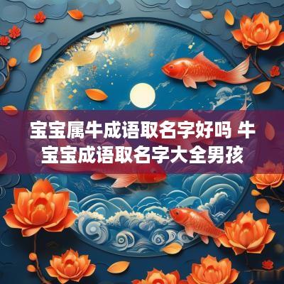 宝宝属牛成语取名字好吗 牛宝宝成语取名字大全男孩