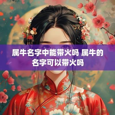属牛名字中能带火吗 属牛的名字可以带火吗