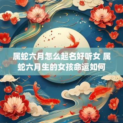 属蛇六月怎么起名好听女 属蛇六月生的女孩命运如何