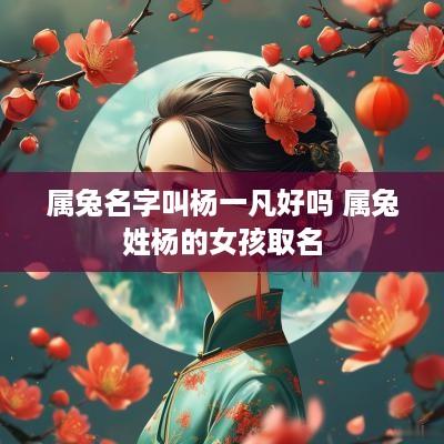 属兔名字叫杨一凡好吗 属兔姓杨的女孩取名