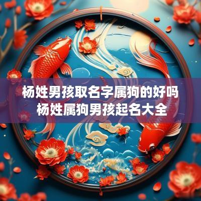 杨姓男孩取名字属狗的好吗 杨姓属狗男孩起名大全