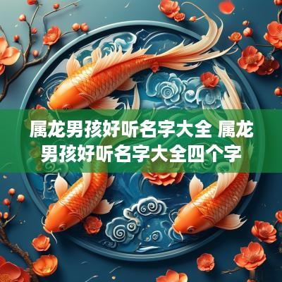 属龙男孩好听名字大全 属龙男孩好听名字大全四个字