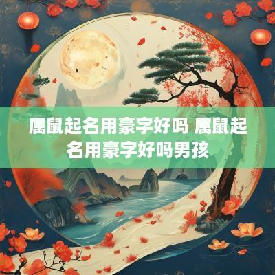 属鼠起名用豪字好吗 属鼠起名用豪字好吗男孩
