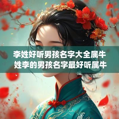 李姓好听男孩名字大全属牛 姓李的男孩名字最好听属牛