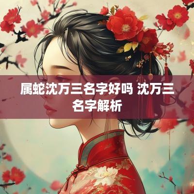 属蛇沈万三名字好吗 沈万三名字解析