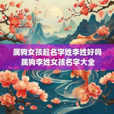 属狗女孩起名字姓李姓好吗 属狗李姓女孩名字大全