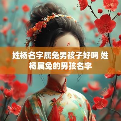 姓杨名字属兔男孩子好吗 姓杨属兔的男孩名字