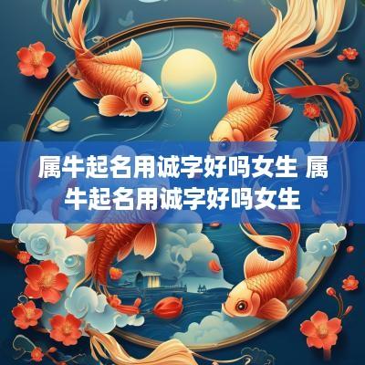属牛起名用诚字好吗女生 属牛起名用诚字好吗女生