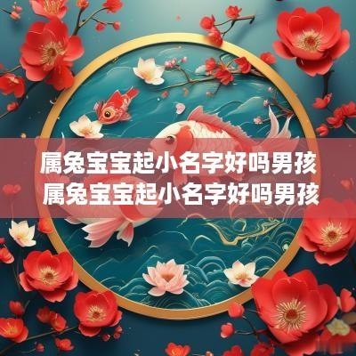 属兔宝宝起小名字好吗男孩 属兔宝宝起小名字好吗男孩