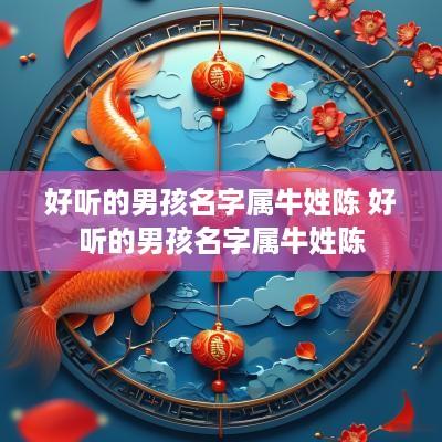 好听的男孩名字属牛姓陈 好听的男孩名字属牛姓陈