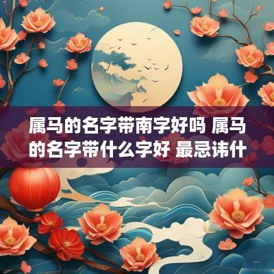 属马的名字带南字好吗 属马的名字带什么字好 最忌讳什么