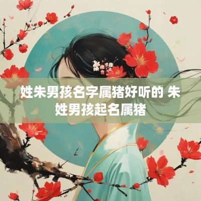 姓朱男孩名字属猪好听的 朱姓男孩起名属猪