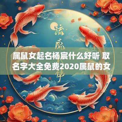 属鼠女起名杨宸什么好听 取名字大全免费2025属鼠的女孩子杨