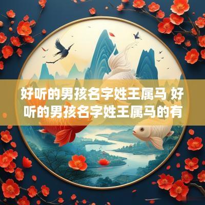 好听的男孩名字姓王属马 好听的男孩名字姓王属马的有哪些