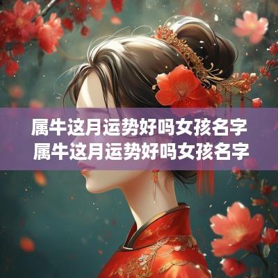 属牛这月运势好吗女孩名字 属牛这月运势好吗女孩名字怎么取