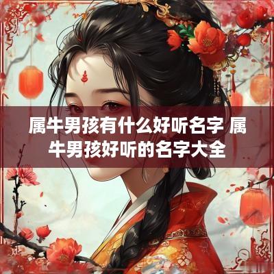 属牛男孩有什么好听名字 属牛男孩好听的名字大全