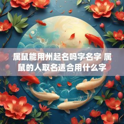属鼠能用州起名吗字名字 属鼠的人取名适合用什么字