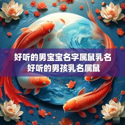好听的男宝宝名字属鼠乳名 好听的男孩乳名属鼠