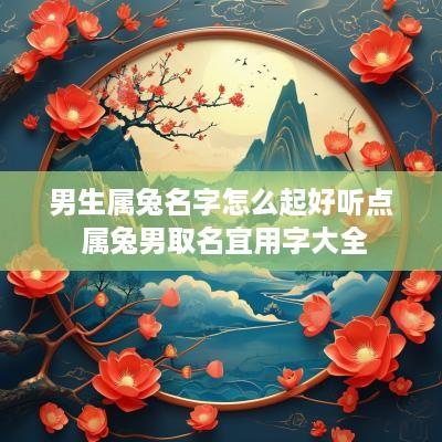 男生属兔名字怎么起好听点 属兔男取名宜用字大全