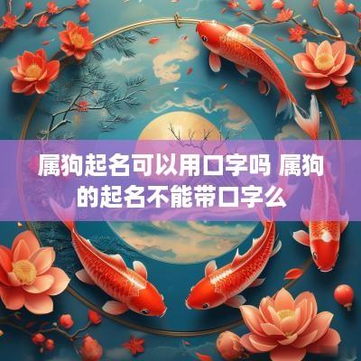 属狗起名可以用口字吗 属狗的起名不能带口字么