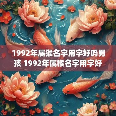 1992年属猴名字用字好吗男孩 1992年属猴名字用字好吗男孩子
