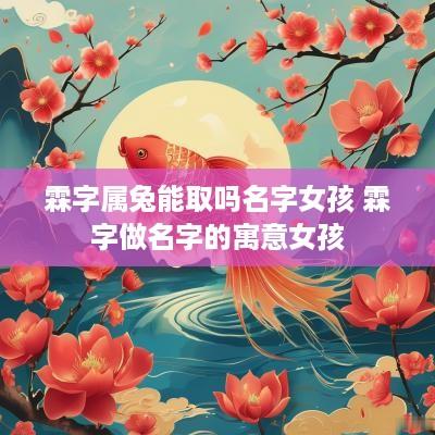 霖字属兔能取吗名字女孩 霖字做名字的寓意女孩