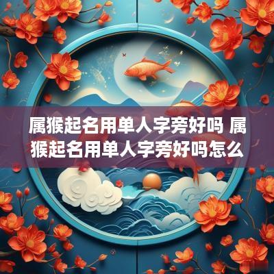 属猴起名用单人字旁好吗 属猴起名用单人字旁好吗怎么取