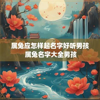 属兔应怎样起名字好听男孩 属兔名字大全男孩