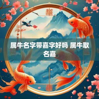 属牛名字带嘉字好吗 属牛取名嘉