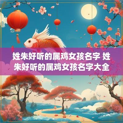 姓朱好听的属鸡女孩名字 姓朱好听的属鸡女孩名字大全