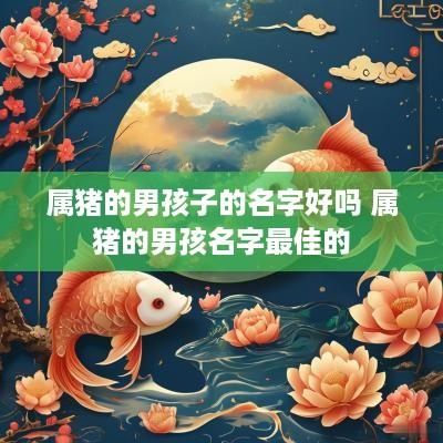 属猪的男孩子的名字好吗 属猪的男孩名字最佳的