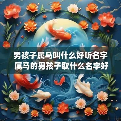男孩子属马叫什么好听名字 属马的男孩子取什么名字好听