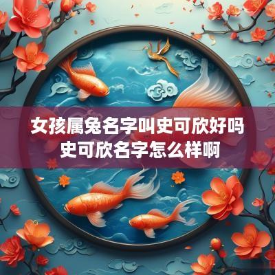 女孩属兔名字叫史可欣好吗 史可欣名字怎么样啊