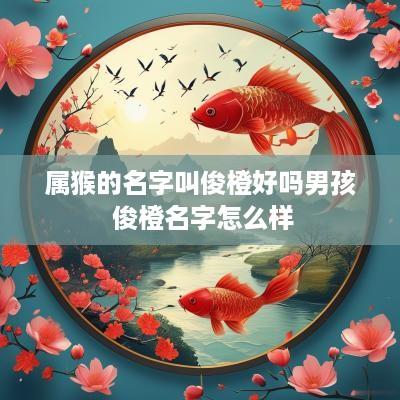 属猴的名字叫俊橙好吗男孩 俊橙名字怎么样