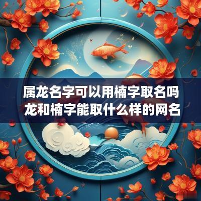 属龙名字可以用楠字取名吗 龙和楠字能取什么样的网名