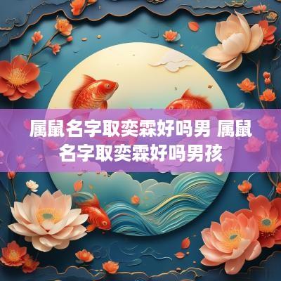 属鼠名字取奕霖好吗男 属鼠名字取奕霖好吗男孩