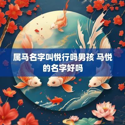 属马名字叫悦行吗男孩 马悦的名字好吗