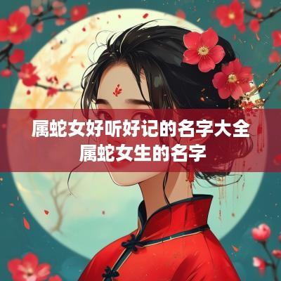 属蛇女好听好记的名字大全 属蛇女生的名字 属蛇女好听好记的名字大全 属蛇女生的名字