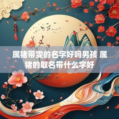 属猪带雯的名字好吗男孩 属猪的取名带什么字好