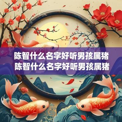 陈智什么名字好听男孩属猪 陈智什么名字好听男孩属猪的